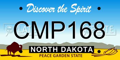 CMP168 North Dakota License Plate