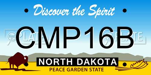 CMP16B North Dakota License Plate