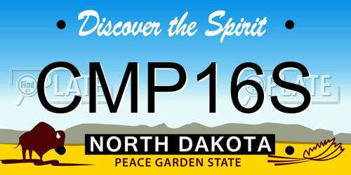 CMP16S North Dakota License Plate