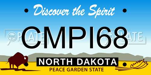 CMPI68 North Dakota License Plate