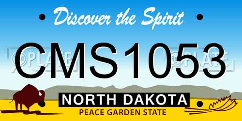 CMS1053 North Dakota License Plate