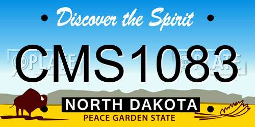 CMS1083 North Dakota License Plate