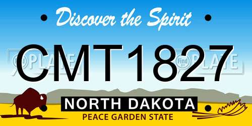 CMT1827 North Dakota License Plate