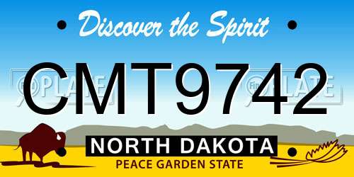 CMT9742 North Dakota License Plate