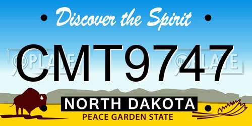 CMT9747 North Dakota License Plate