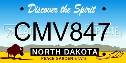 CMV847 North Dakota License Plate