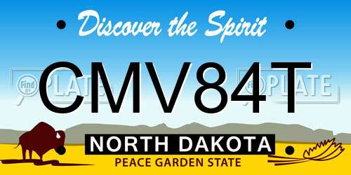 CMV84T North Dakota License Plate