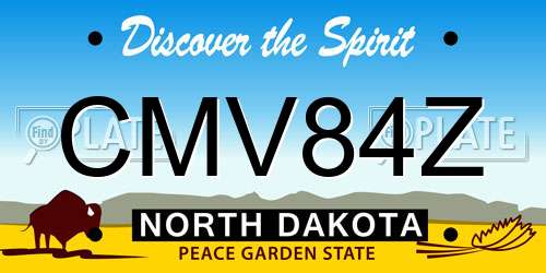 CMV84Z North Dakota License Plate