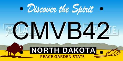 CMVB42 North Dakota License Plate