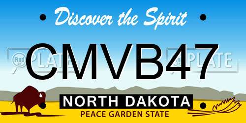 CMVB47 North Dakota License Plate