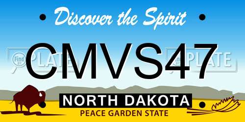 CMVS47 North Dakota License Plate