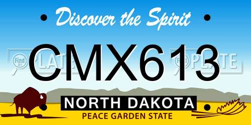 CMX613 North Dakota License Plate