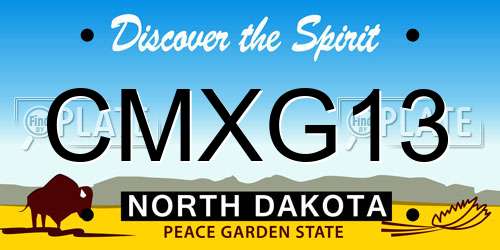 CMXG13 North Dakota License Plate