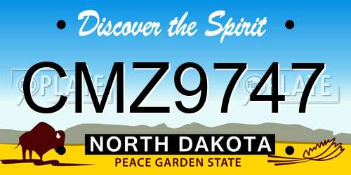 CMZ9747 North Dakota License Plate