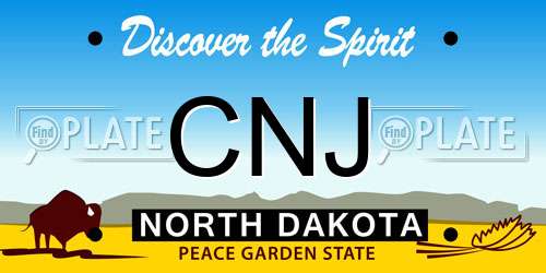 CNJ North Dakota License Plate