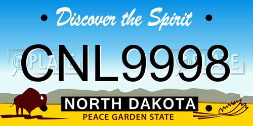 CNL9998 North Dakota License Plate