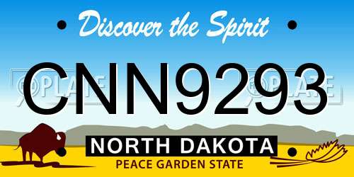 CNN9293 North Dakota License Plate