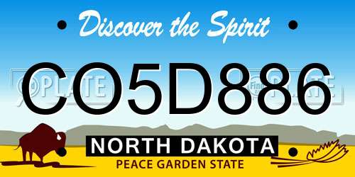 CO5D886 North Dakota License Plate