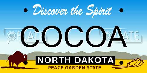 COCOA North Dakota License Plate