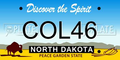COL46 North Dakota License Plate