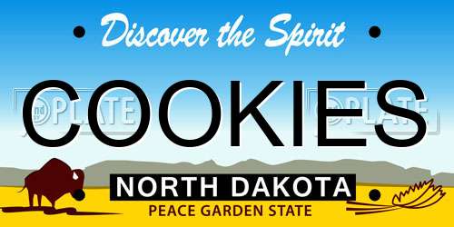 COOKIES North Dakota License Plate