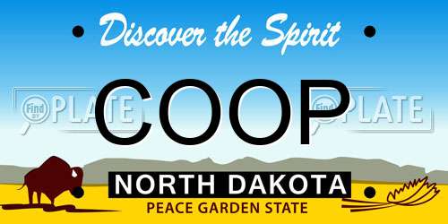 COOP North Dakota License Plate