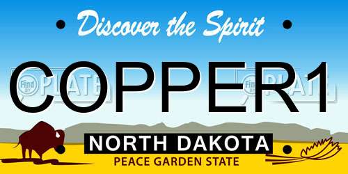 COPPER1 North Dakota License Plate