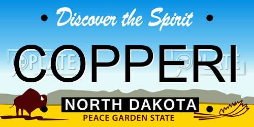 COPPERI North Dakota License Plate