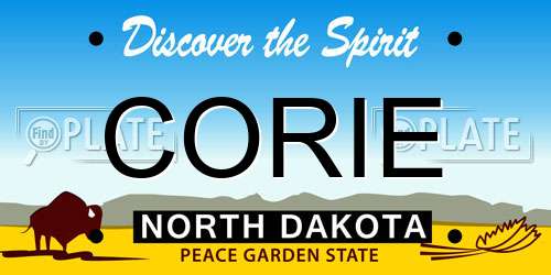 CORIE North Dakota License Plate