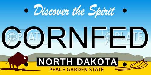 CORNFED North Dakota License Plate