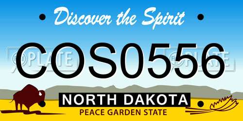 COS0556 North Dakota License Plate