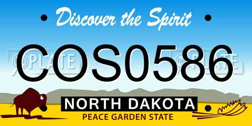 COS0586 North Dakota License Plate