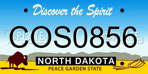 COS0856 North Dakota License Plate