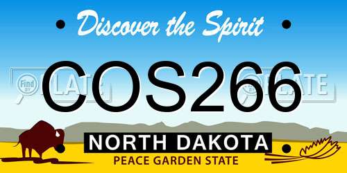 COS266 North Dakota License Plate