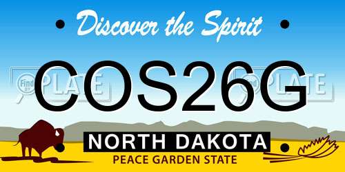 COS26G North Dakota License Plate
