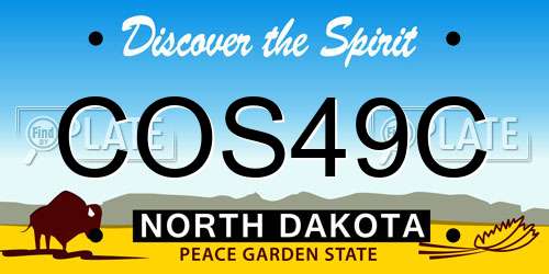 COS49C North Dakota License Plate