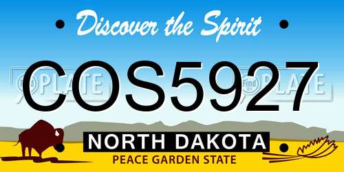 COS5927 North Dakota License Plate