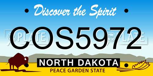 COS5972 North Dakota License Plate