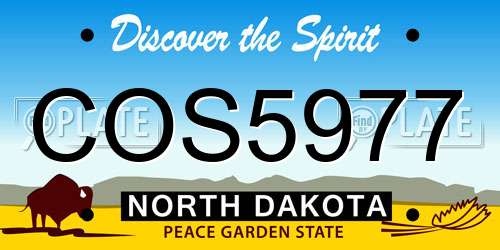 COS5977 North Dakota License Plate