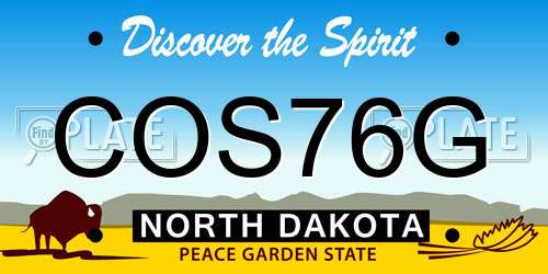 COS76G North Dakota License Plate