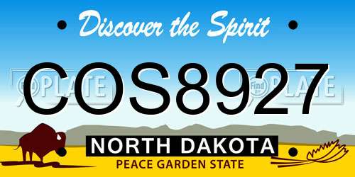 COS8927 North Dakota License Plate