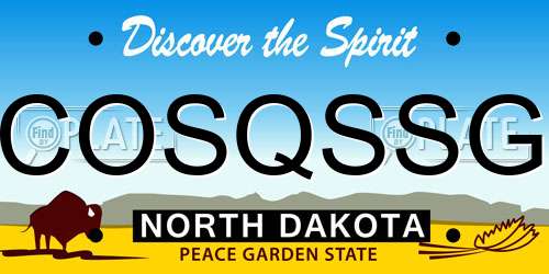 COSQSSG North Dakota License Plate