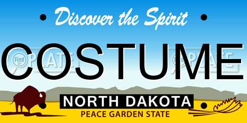 COSTUME North Dakota License Plate