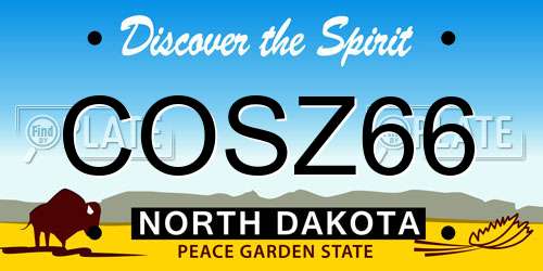 COSZ66 North Dakota License Plate
