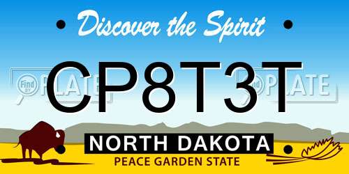 CP8T3T North Dakota License Plate