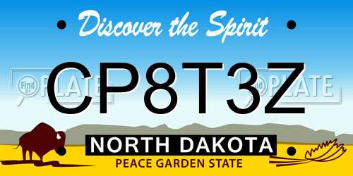 CP8T3Z North Dakota License Plate