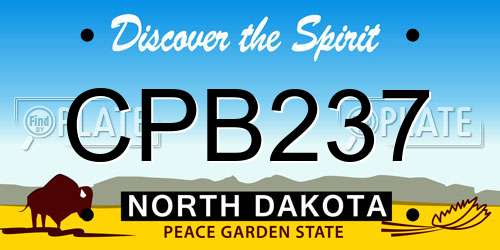 CPB237 North Dakota License Plate