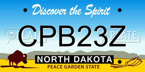 CPB23Z North Dakota License Plate