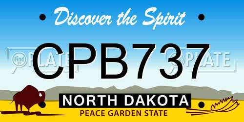 CPB737 North Dakota License Plate