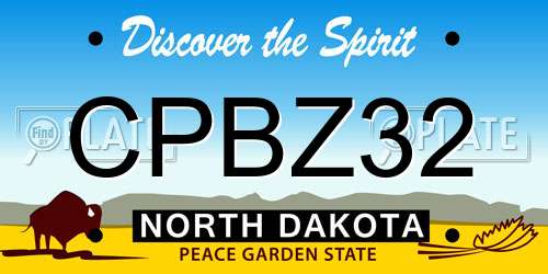 CPBZ32 North Dakota License Plate